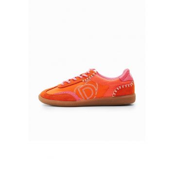 Pantofi sport low-cut cu garnituri de piele intoarsa