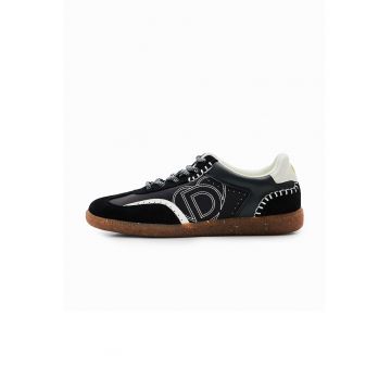 Pantofi sport low-cut cu garnituri de piele intoarsa