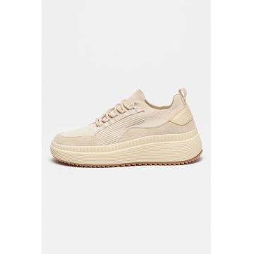 Pantofi sport slip-on cu detalii de piele intoarsa