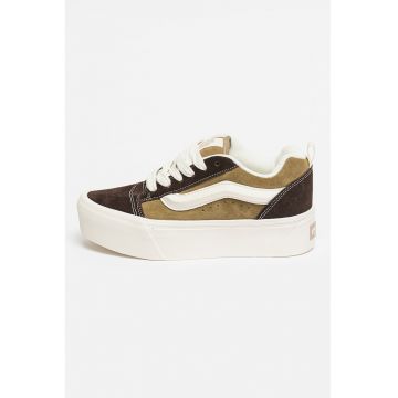 Tenisi flatform de piele intoarsa cu aspect contrastant Knu Stack