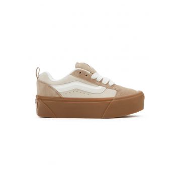 Tenisi flatform de piele intoarsa Knu Stack