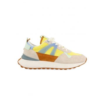 Pantofi sport cu aspect contrastant cu garnituri de piele intoarsa