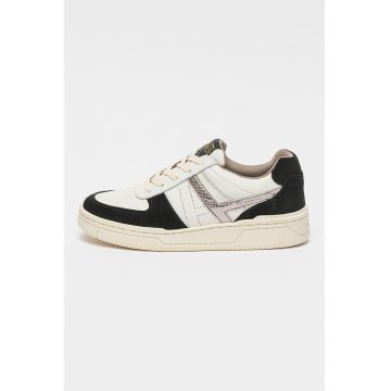 Pantofi sport de piele cu garnituri de piele intoarsa