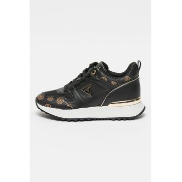 Pantofi sport de piele ecologica cu logo