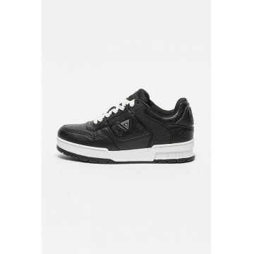 Pantofi sport de piele ecologica cu logo