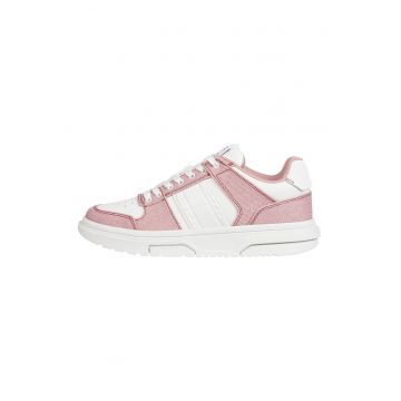 Pantofi sport de piele ecologica si material textil