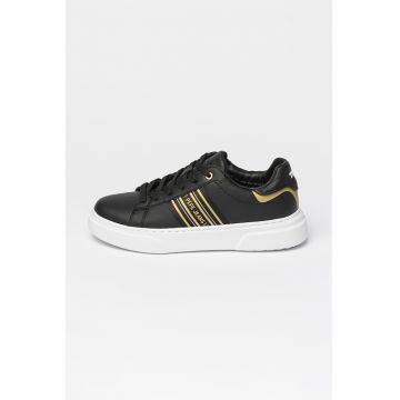 Pantofi sport de piele peliculizata si material textil