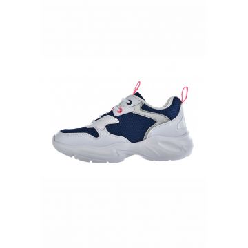 Pantofi sport din piele ecologica cu garnituri din material textil