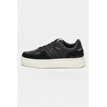 Pantofi sport low-cut cu garnituri din piele intoarsa