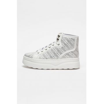 Pantofi sport mid-high cu model logo