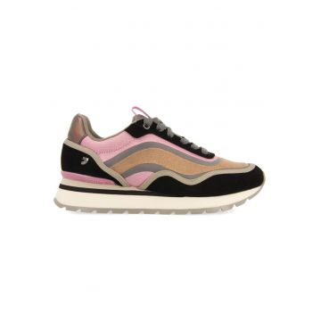 Pantofi sport colorblock cu garnituri de piele intoarsa