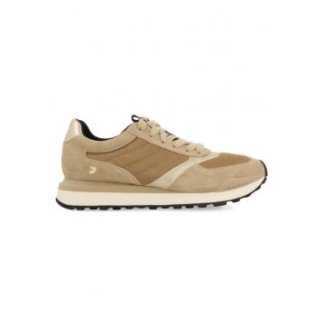 Pantofi sport cu insertii de piele intoarsa - Bej