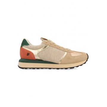 Pantofi sport cu model uni si detalii contrastante