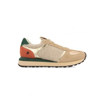 Pantofi sport cu model uni si detalii contrastante - Bej