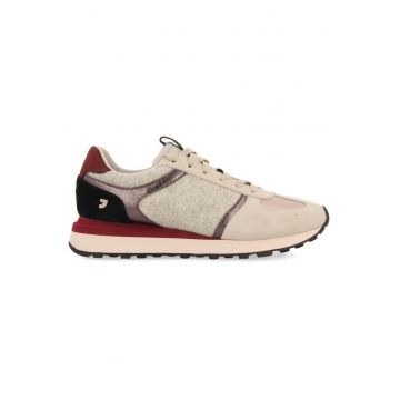 Pantofi sport cu model uni si detalii contrastante - Visiniu