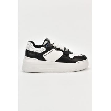 Pantofi sport cu talpa wedge si model colorblock
