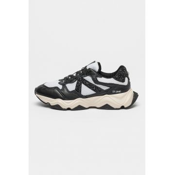 Pantofi sport d cu garnituri din piele si plasa ST-2940