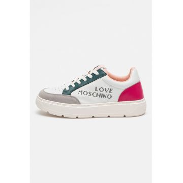Pantofi sport de piele cu garnituri contrastante