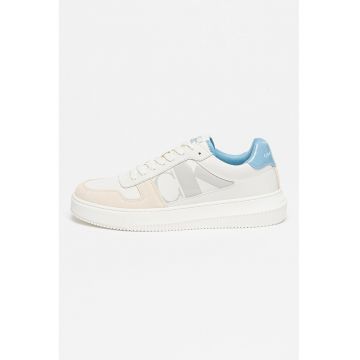 Pantofi sport de piele cu garnituri de piele intoarsa