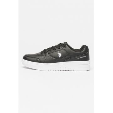 Pantofi sport de piele ecologica cu sireturi