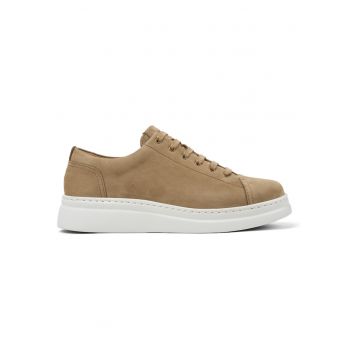 Pantofi sport de piele nabuc Runner Up 1355 - Bej