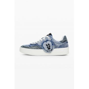 Pantofi sport din denim cu accesoriu Mickey Mouse