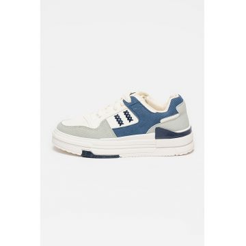Pantofi sport din piele ecologica cu model in doua nuante