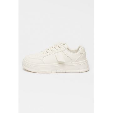 Pantofi sport din piele ecologica cu model uni