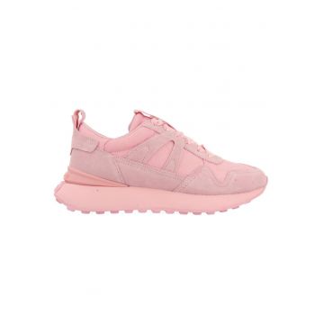 Pantofi sport din piele intoarsa cu insertii din material textil
