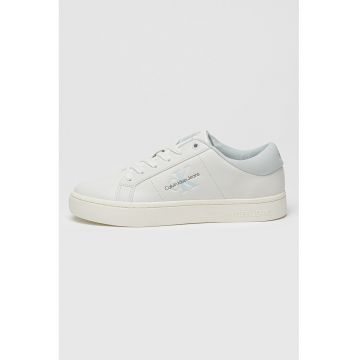 Pantofi sport din piele si piele ecologica cu logo in lateral