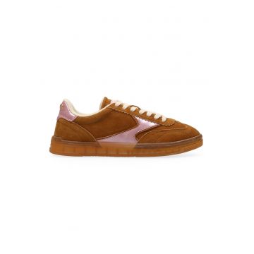 Pantofi sport low-cut de piele intoarsa