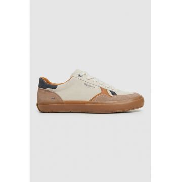 Pantofi sport low-cut de piele intoarsa si piele ecologica