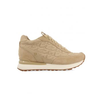 Pantofi sport mid-high cu garnituri din piele