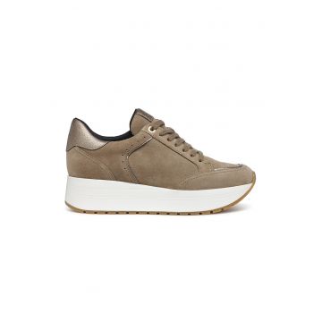 Pantofi sport wedge de piele intoarsa