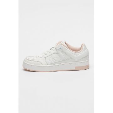 Pantofi sport cu insertii din piele si logo stantat