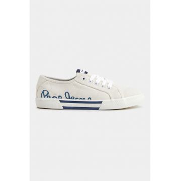 Pantofi sport de denim cu imprimeu logo