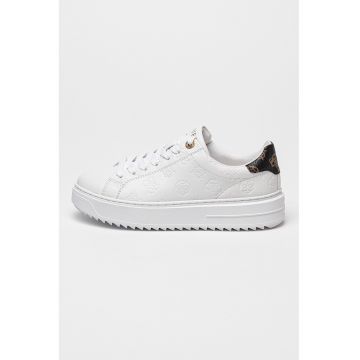 Pantofi sport de piele ecologica cu logo