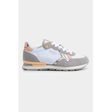 Pantofi sport de piele intoarsa si material textil