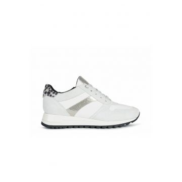 Pantofi sport de piele intoarsa si piele cu varf rotund