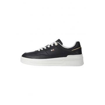 Pantofi sport de piele si piele ecologica cu platforma