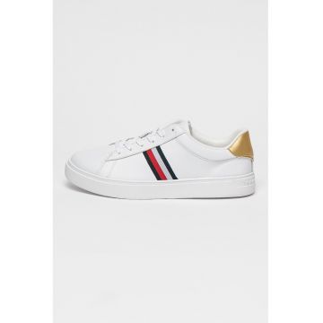 Pantofi sport din piele cu garnituri contrastante