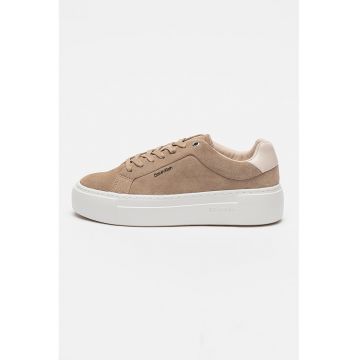 Pantofi sport din piele intoarsa cu detaliu logo
