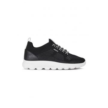 Pantofi sport din plasa tricotata cu detaliu de piele
