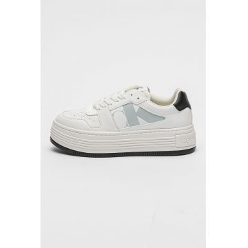 Pantofi sport flatform din piele si piele ecologica