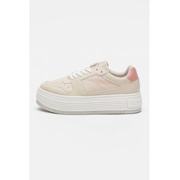 Pantofi sport flatform din piele si piele ecologica