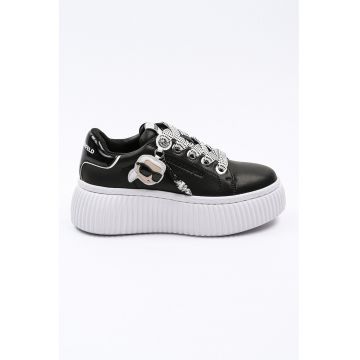 Pantofi sport wedge de piele cu monograma