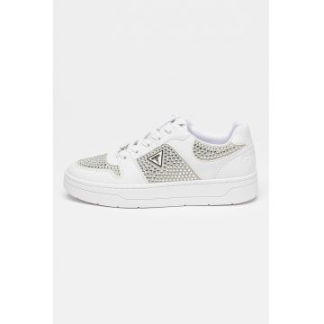 Pantofi sport de piele ecologica cu strasuri