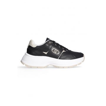 Pantofi sport din piele cu garnituri din piele ecologica