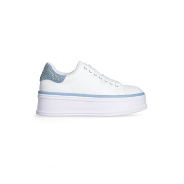 Pantofi sport din piele cu platforma si strasuri