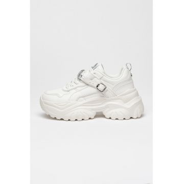 Pantofi sport din piele ecologica cu aplicatie logo si paiete